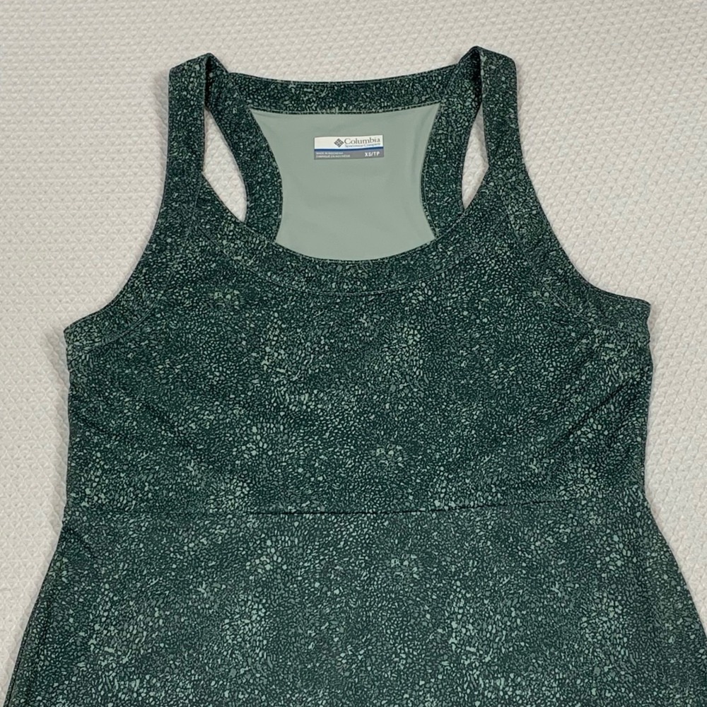 Columbia Womens XS Green Speckled Racerback Active Dress Sun Cold Bay PFG XK0033 - Picture 2 of 13
